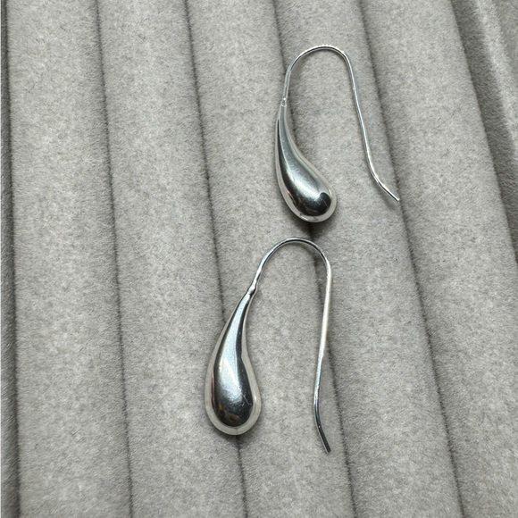 Sterling Silver Abstract Droop Dangle Earrings - Picture 7 of 7